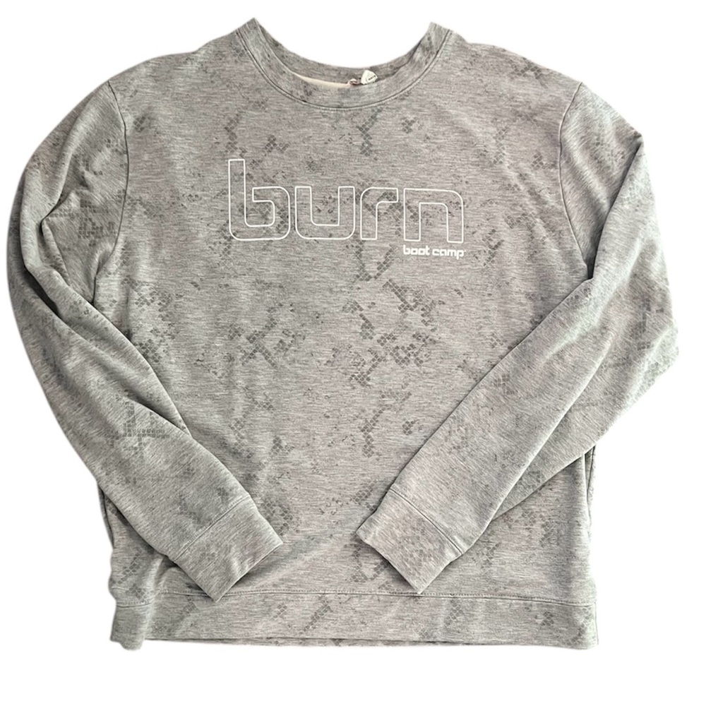 Burn Boot Camp Logo Gray Patterned Sweatshirt siz… - image 11